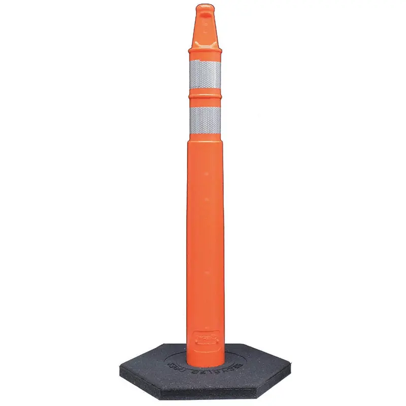 43-Inch Flat-Top Traffic Delineator Post For High-Visibility Roadway Guidance 1