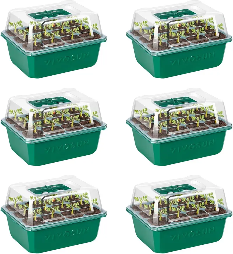 6-Pack Seed Starter Trays With Humidity Dome – Reusable Propagation Kit 1