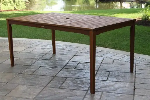 64" X 38" Rectangular Eucalyptus Dining Table – Outdoor Interiors 20458 1