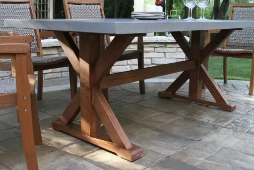 74" X 38.5" Eucalyptus Dining Table With Composite Surface – Outdoor Interiors 20780 1