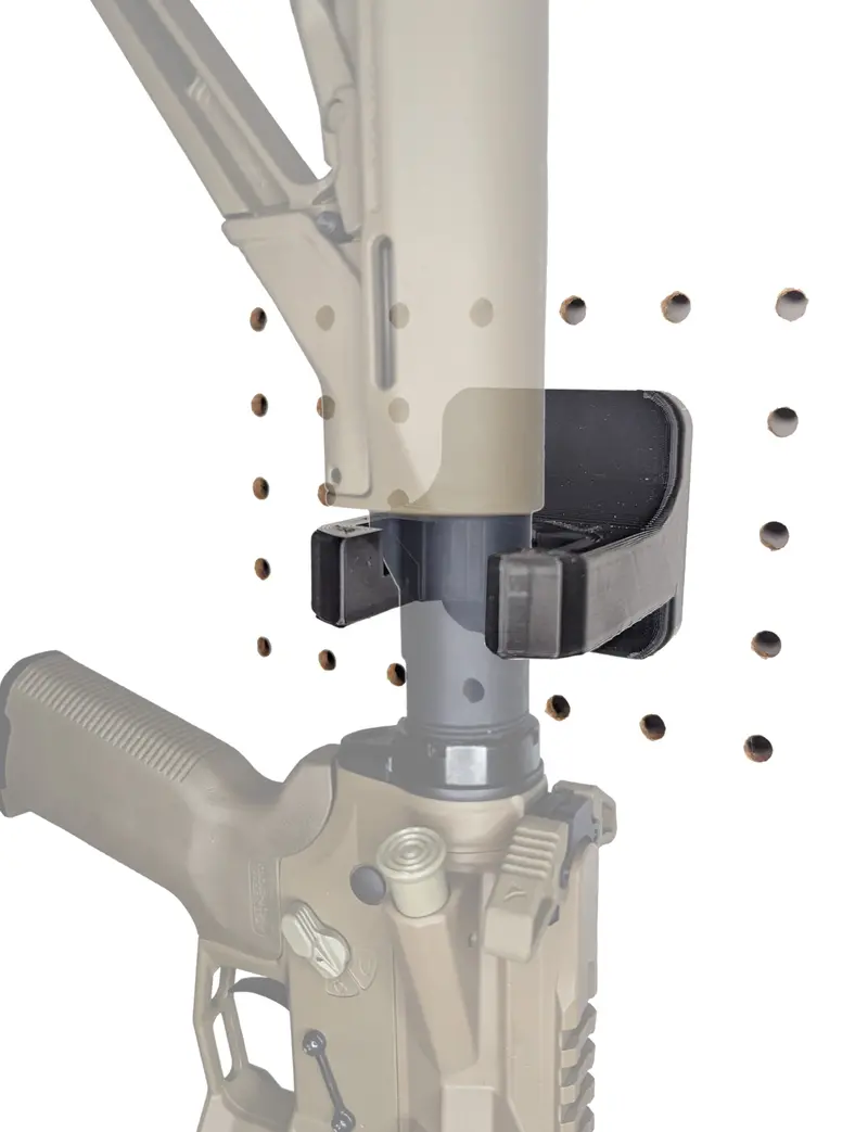 Ar-15 Buffer Tube Mount For Pegboard & Ikea Skådis – Flexible Rifle Organization 1