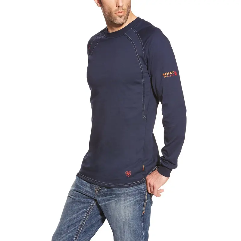 Ariat Fr Navy Long-Sleeve Work Shirt – Flame-Resistant Crew Style #10012256 1