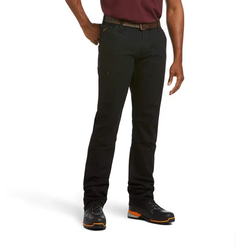 Ariat Rebar M4 Durastretch Straight-Leg Work Pants – Black, Low-Rise Double-Front Design 1