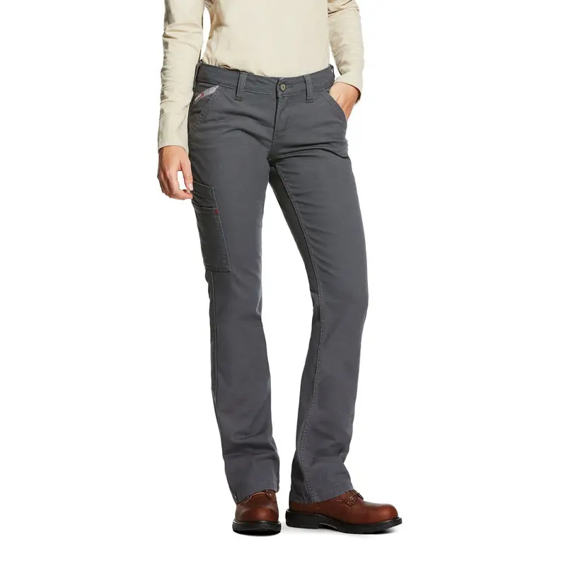 Ariat Women’S Fr Stretch Duralight Canvas Pant – Stackable Straight Leg Design 1