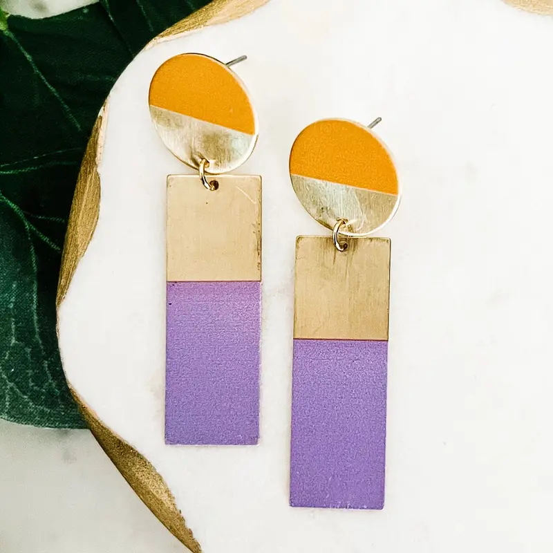 Art Deco–Inspired Rectangle Drop Earrings 1