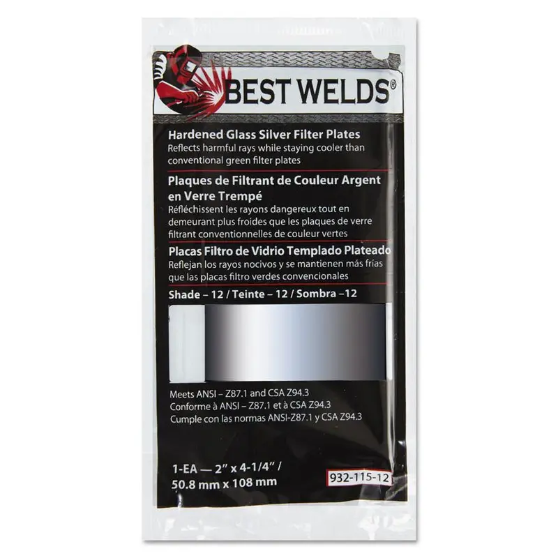 Best Welds Hardened Glass Silver Welding Filter Plates (4-1/2" X 5-1/4") 1