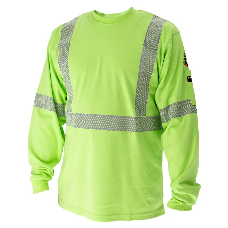 Black Stallion Ar/Fr Long-Sleeve T-Shirt – 7 Oz Cotton Knit With Reflective Tape #Tf2511-Lm 1