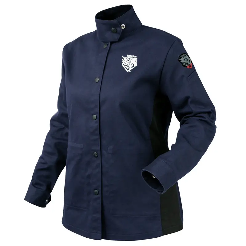 Black Stallion Women'S Flame-Resistant Navy Welding Jacket – 9 Oz Anglefire Design, Style Jf1015-Nb 1