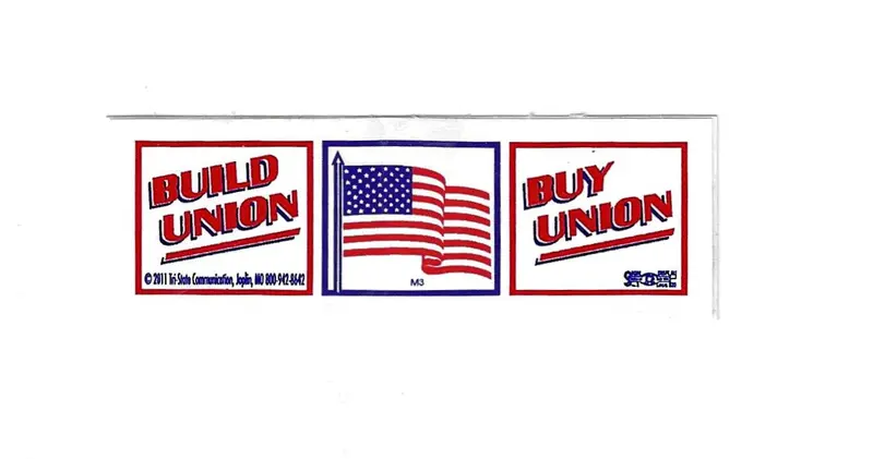 ‘Build Union, Buy Union’ Patriotic Bumper Sticker – #B101 1