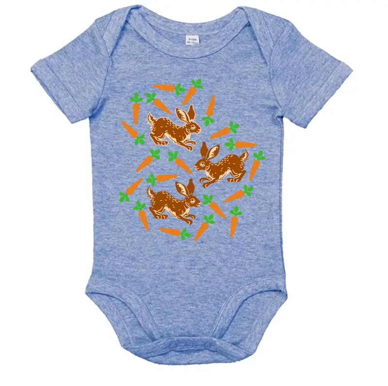Carrot-Print Organic Baby Bodysuit 1