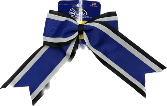 Cheerleading Bow In Royal Blue And White 1
