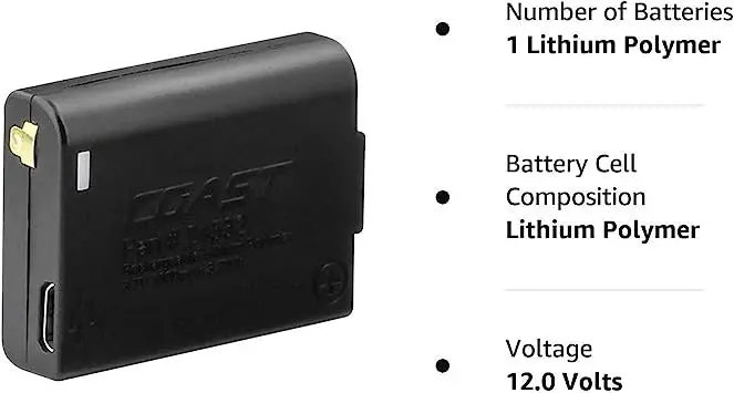 Coast Fl-Series Lithium-Polymer Rechargeable Battery Pack For Fl75R Headlamps 1