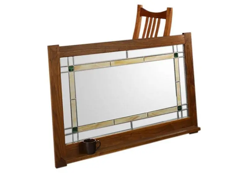Craftsman Wall Mirror With Solid Wood Frame And Subtle Detailing 1