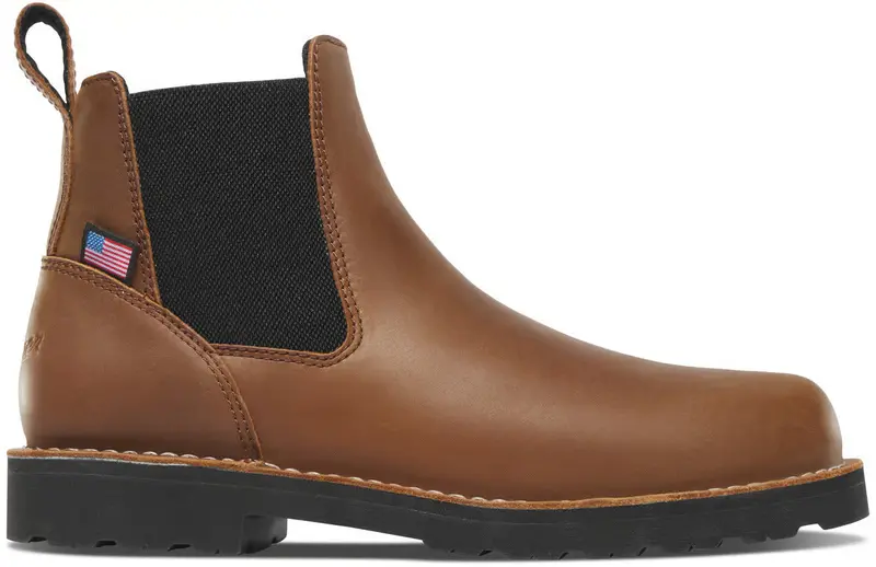 Danner Bull Run Chelsea Steel-Toe Work Boot – 6", Tobacco Black Heel, Style #15487 1