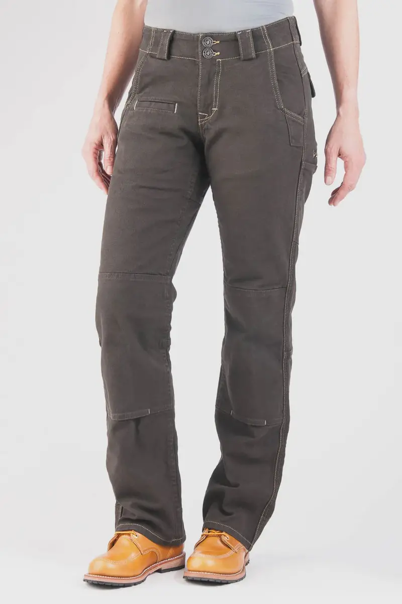 Dovetail Women’S Day Construct Work Pants – Brown Canvas 1