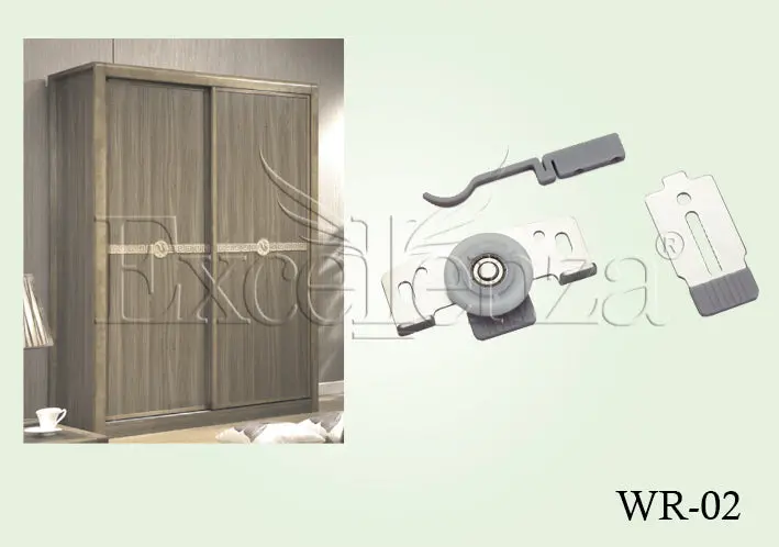 Dual-Piece Wardrobe Sliding Roller Set 1