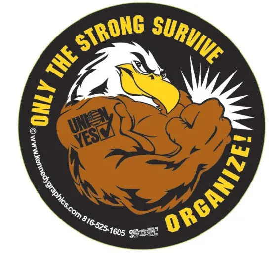 Eagle Patriotic Hard Hat Sticker – 'Only The Strong Survive' Design #S67 1