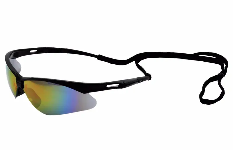 Erb Octane Black Frame With Blue Mirror Lens Safety Glasses 1