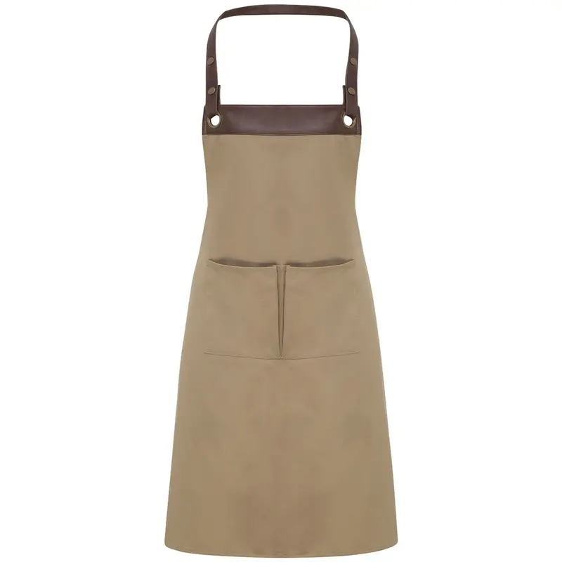 Espresso-Colored Adjustable Bib Apron 1