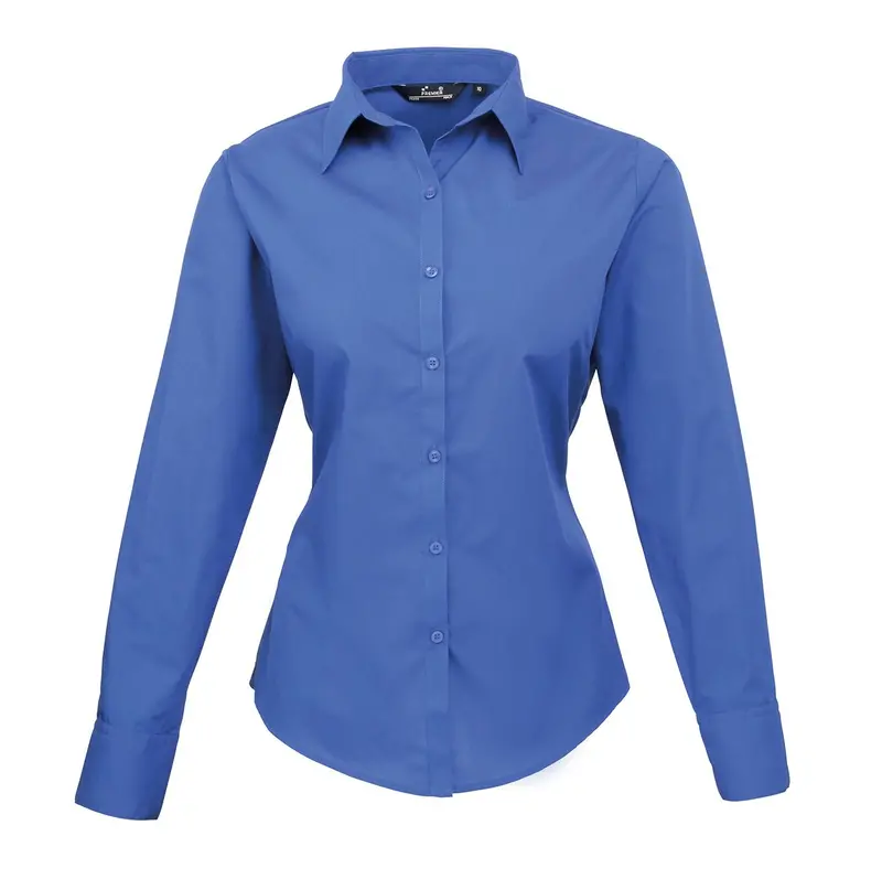 Fitted Long-Sleeve Poplin Blouse – Modern Silhouette 1