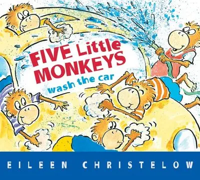 Five Little Monkeys Wash The Car – Rhyming Board Book For Babies 1