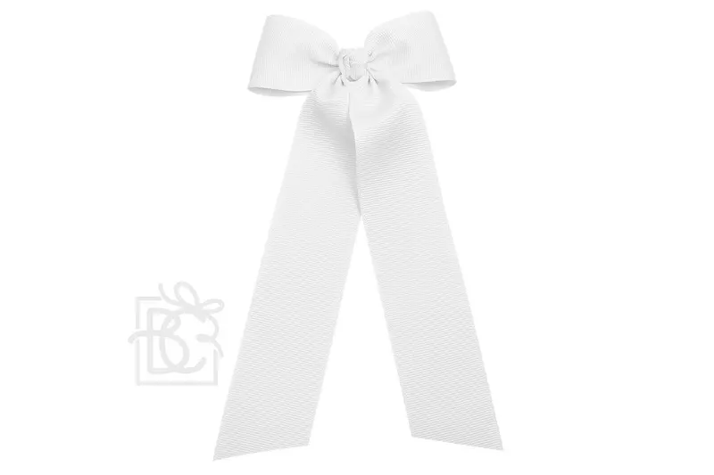 Flat White Bow With 7-Inch Streamers 1