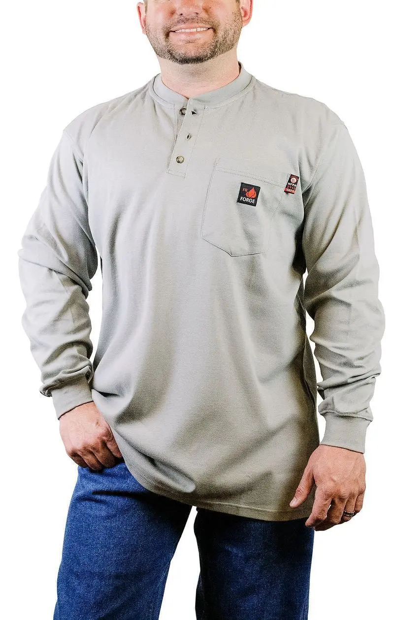 Forge Fr Men'S 3-Button Flame-Resistant Henley Shirt 1