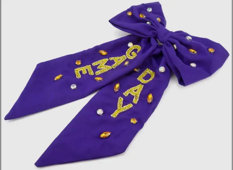 Game Day Embellished Hair Bow For Sports Fans 1
