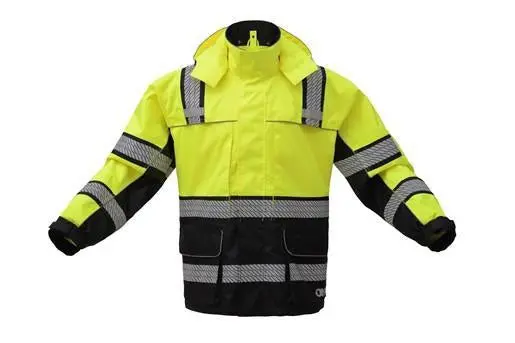 Gss Onyx Class 3 Ripstop Rain Coat For High-Visibility Wet Conditions 1