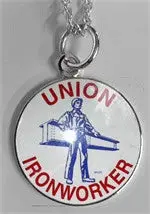 Ironworker Man On Steel Beam Pendant Necklace 1