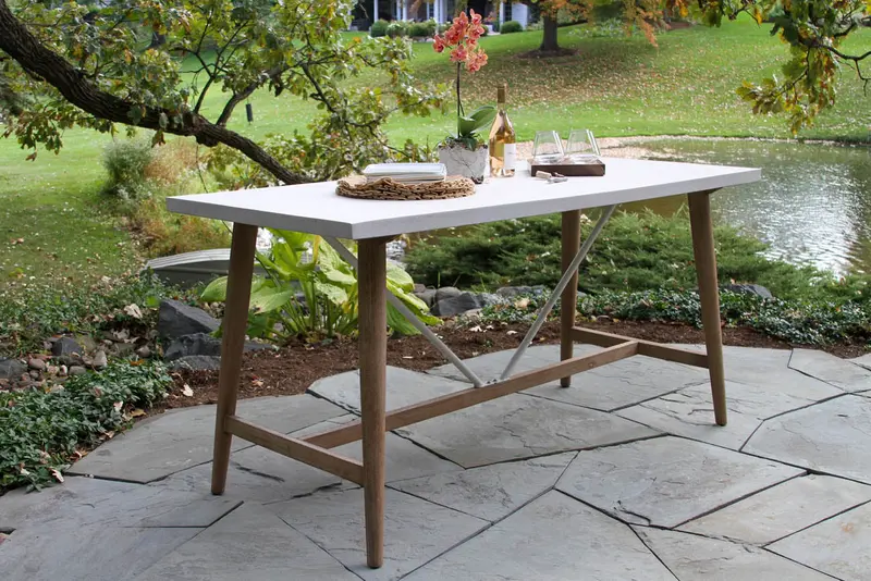 Ivory Composite And Antique-Wash Counter-Height Dining Table 1