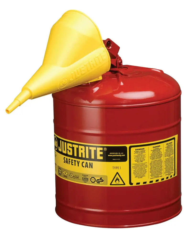 Justrite Type I Safety Can With Ez-Funnel – Osha-Compliant Liquid Storage 1