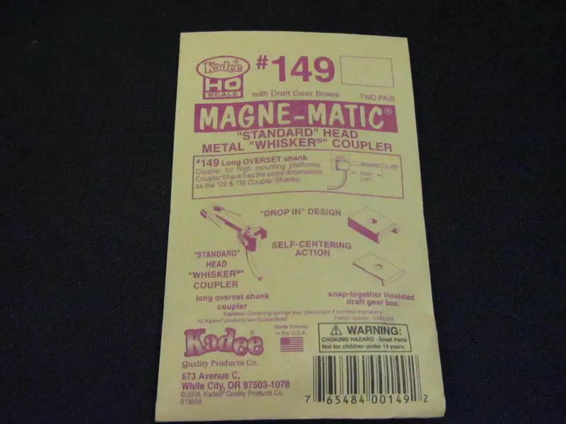 Kadee Ho Scale Metal Whisker Couplers – Long Overset, 2-Pair Set (Model #Kad149) 1