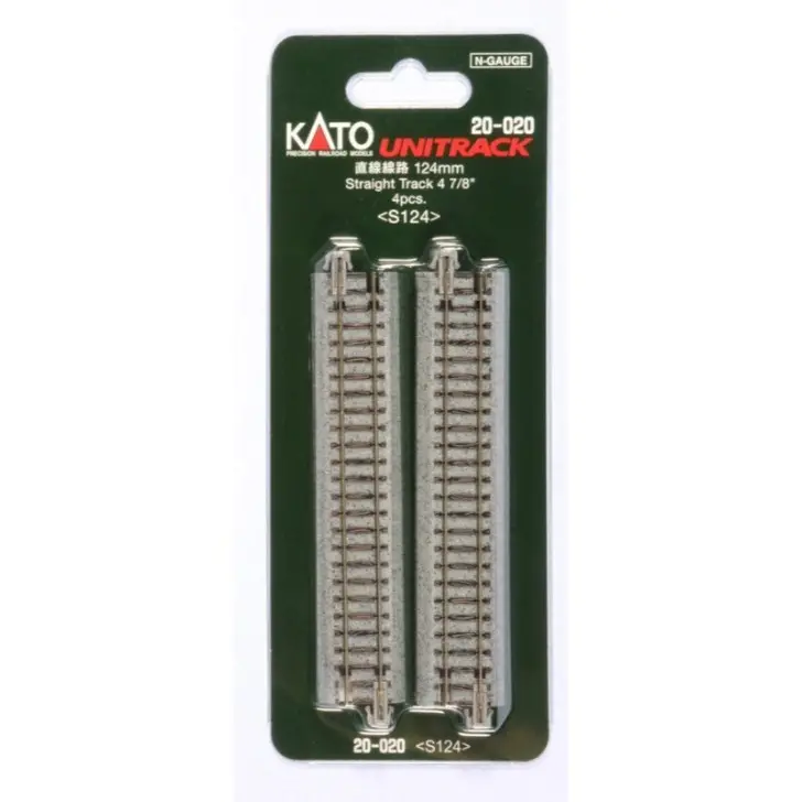 Kato Usa N Scale 124Mm (4¾") Straight Track – Set Of 4 Sections (Kat20020) 1