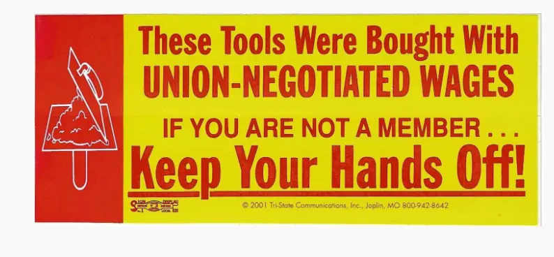 ‘Keep Your Hands Off!!’ Drywall Finisher Toolbox Decal (Iupat) 1