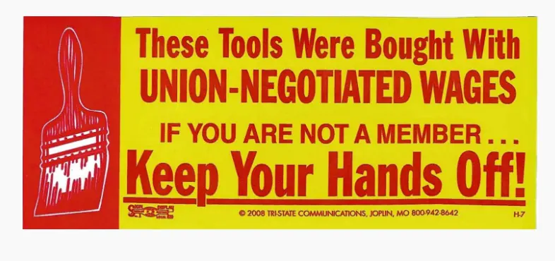 ‘Keep Your Hands Off!’ Paintbrush-Themed Toolbox Decal – Vinyl Graphic #H-12 1