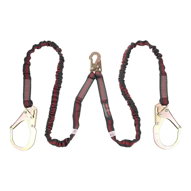 Kstrong® Twin-Leg Shock-Absorbing Lanyard – 6 Ft, Internal Design, Snap & Rebar Hooks (Ansi Compliant) 1