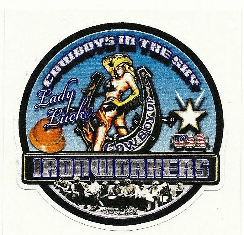 Lady Luck Ironworker Premium Vinyl Sticker #Bw6 1