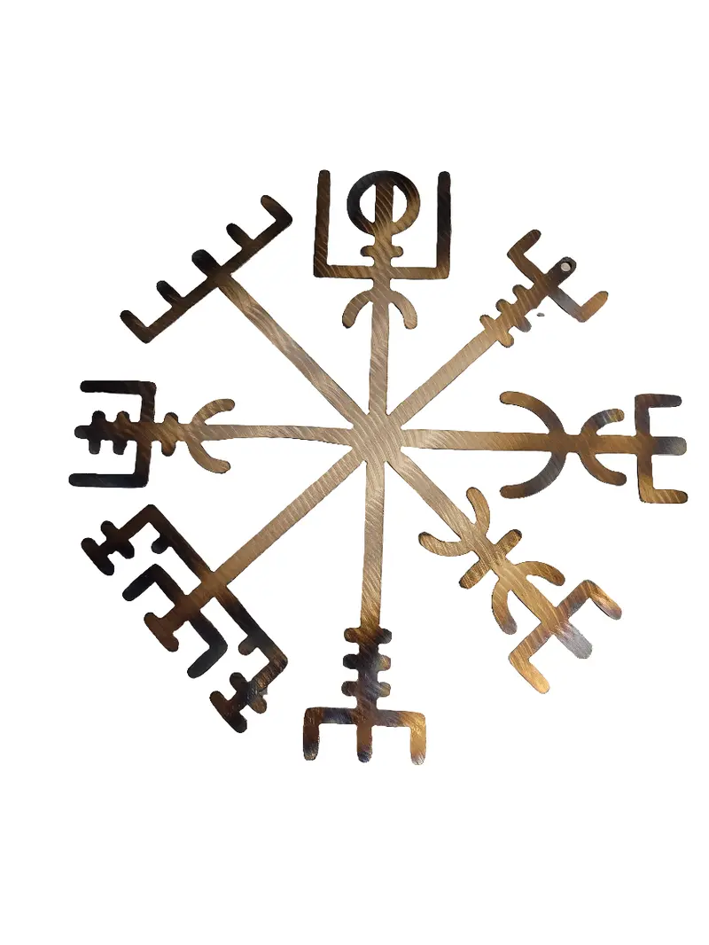 Large Norse Compass Wall Art – Vintage Metal Design 1