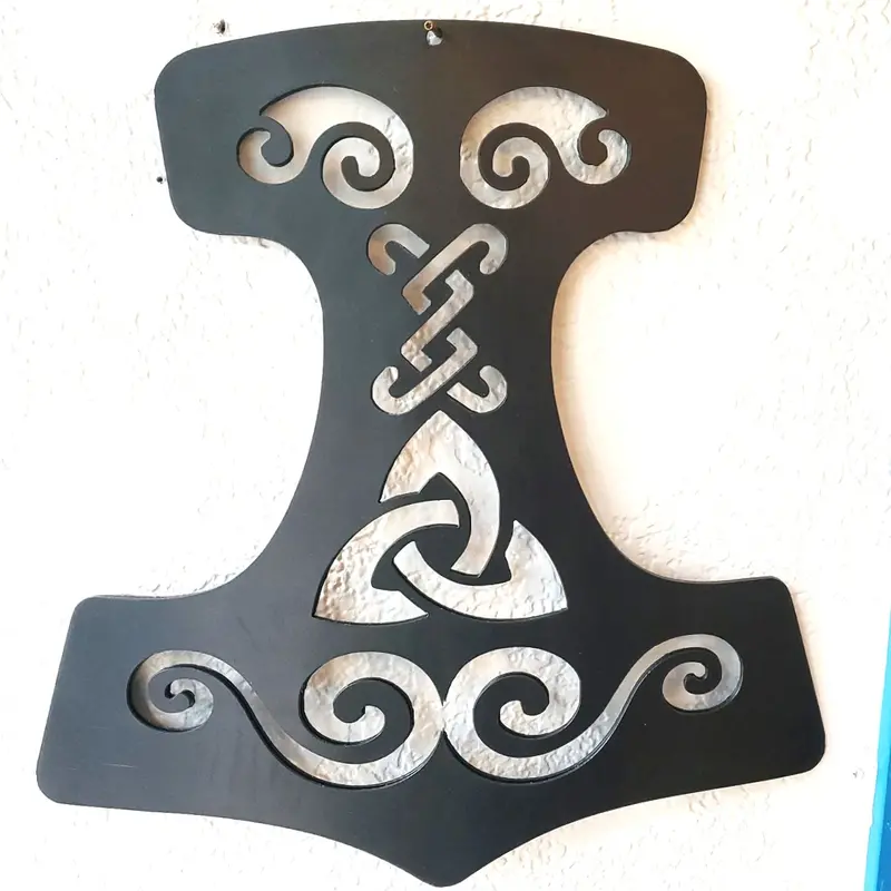 Large-Scale Thor'S Hammer (Mjölnir) Wall Sculpture 1