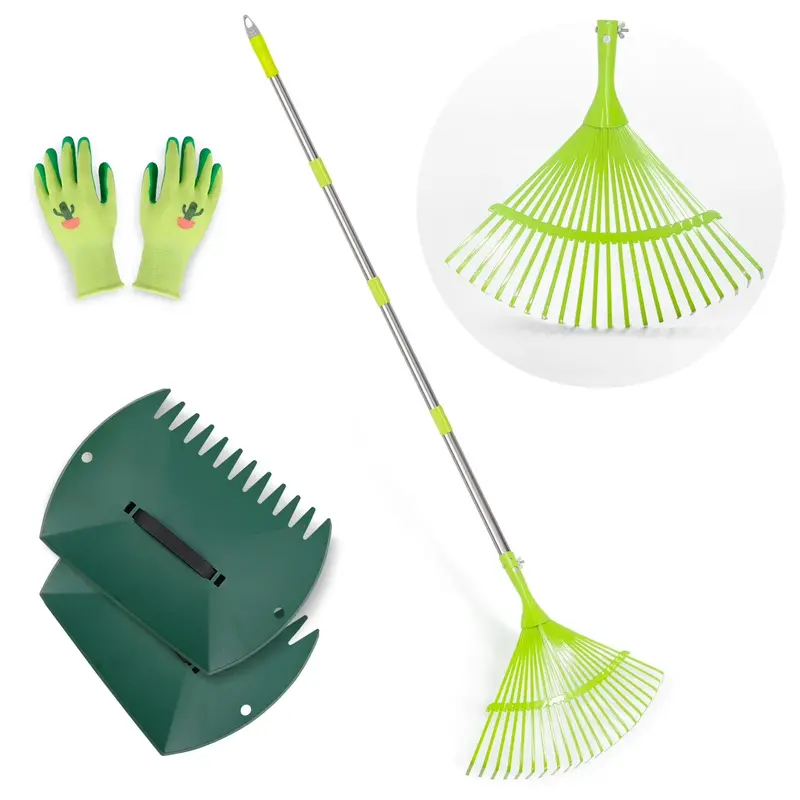 Leaf Scoop And Rake Combo Set For Easy Yard Cleanup 1