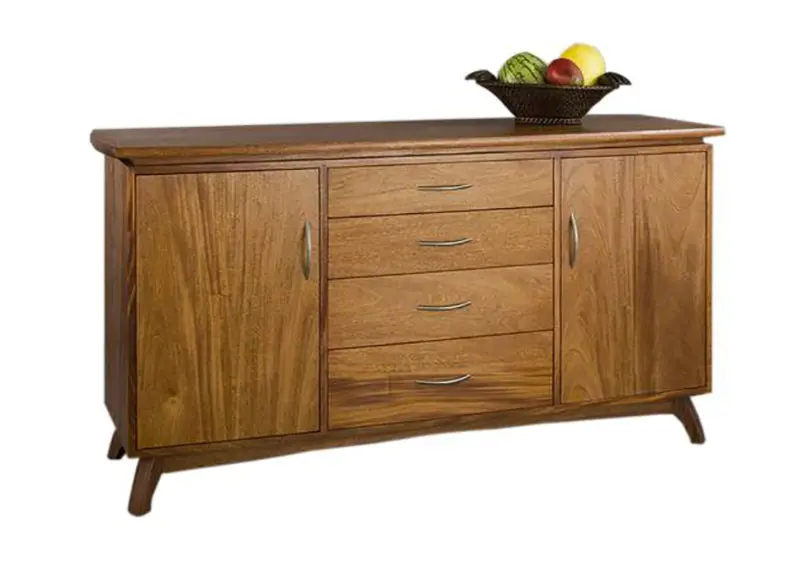 Linnaea Rustic Wood Sideboard With Open Shelving 1