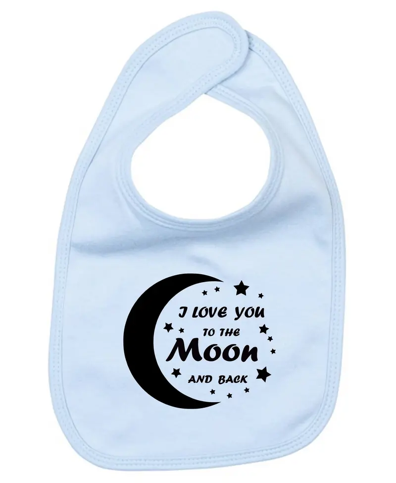 'Love To The Moon' Soft Cotton Baby Bib 1
