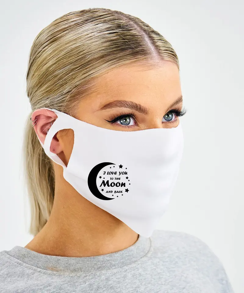 'Love To The Moon' Themed Reusable Face Mask 1