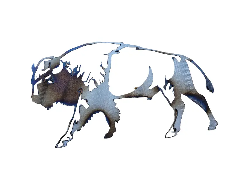 Metal Buffalo Head Wall Art – Western Rustic Decor 1