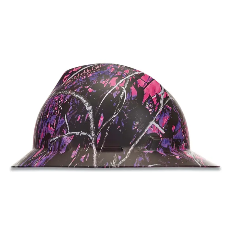Msa V-Gard Hydro Dip Full-Brim Hard Hat — Muddy Girl Camo Finish 1