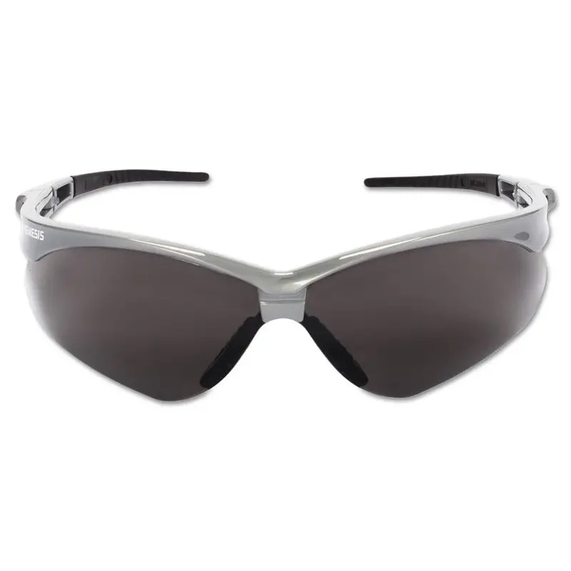 Nemesis 47383 Smoke Lens Safety Glasses With Silver Frame 1