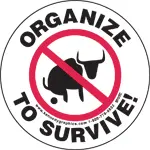Organize To Survive No-Bs Hard Hat Decal #S59 1