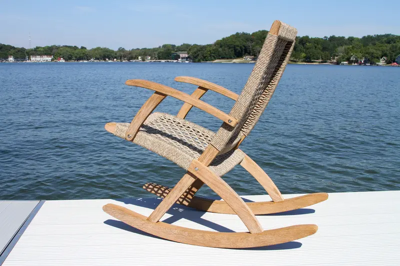 Outdoor Interiors Eucalyptus Rocking Chair – Antique Wash Finish, Model 41095Pe 1