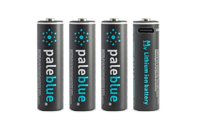 Pale Blue Rechargeable Lithium-Ion Aa Batteries — 4-Pack (Pblpbaac) 1